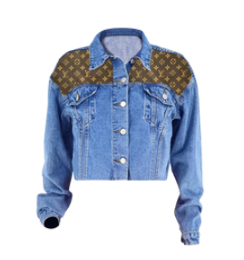 LV Brown Denim Jacket Front Style