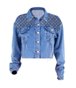 LV Blue Denim Jacket Front Style