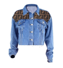 FF Brown Denim Jacket Front Style