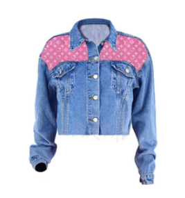 LV Pink Hello Kitty Denim Jacket Front Style