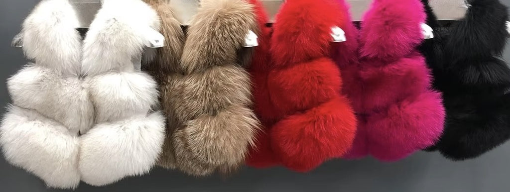 Kids Unisex Fox Fur Vest