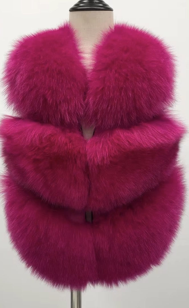 Kids Unisex Fox Fur Vest