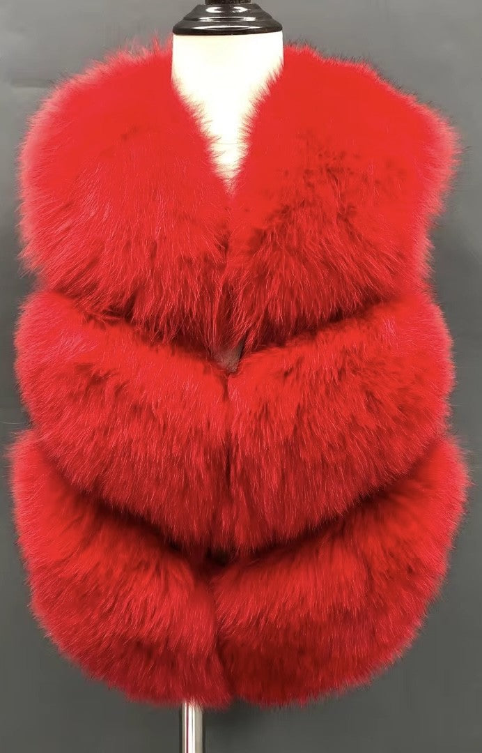 Kids Unisex Fox Fur Vest